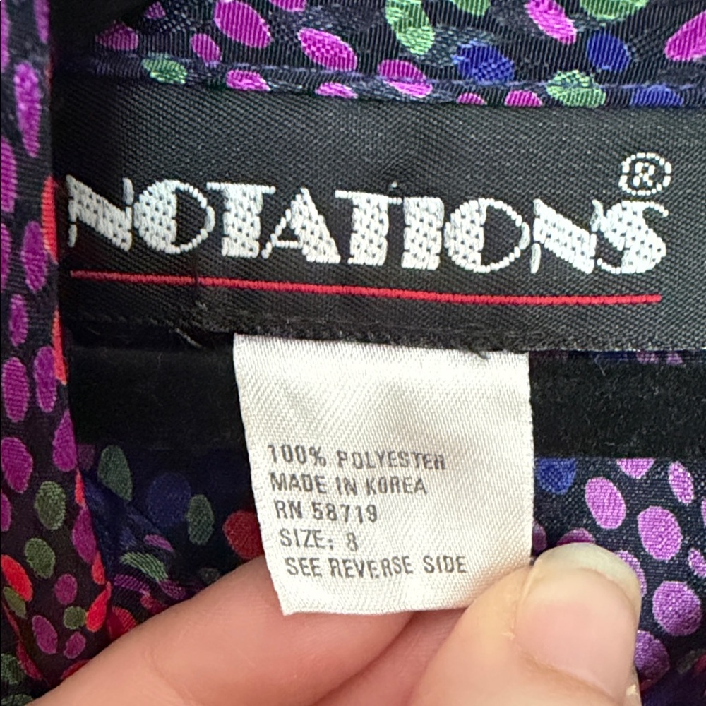 Vintage Notations Vibrant Patterned Button Down S… - image 2